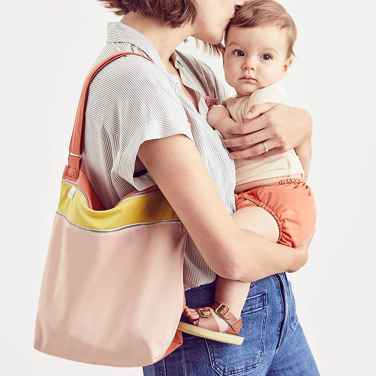 Esembly Cloth Diaper Bundle Set, 3 Organic Absorbent Inners and 1 Waterproof Diaper Cover (Sea Salt,