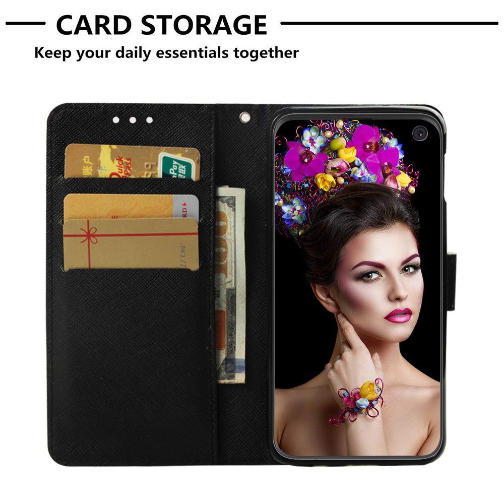 Amocase Wallet Leather Case with 2 in 1 Stylus for Samsung Galaxy S10E,Premium 3D Printed Magnetic P