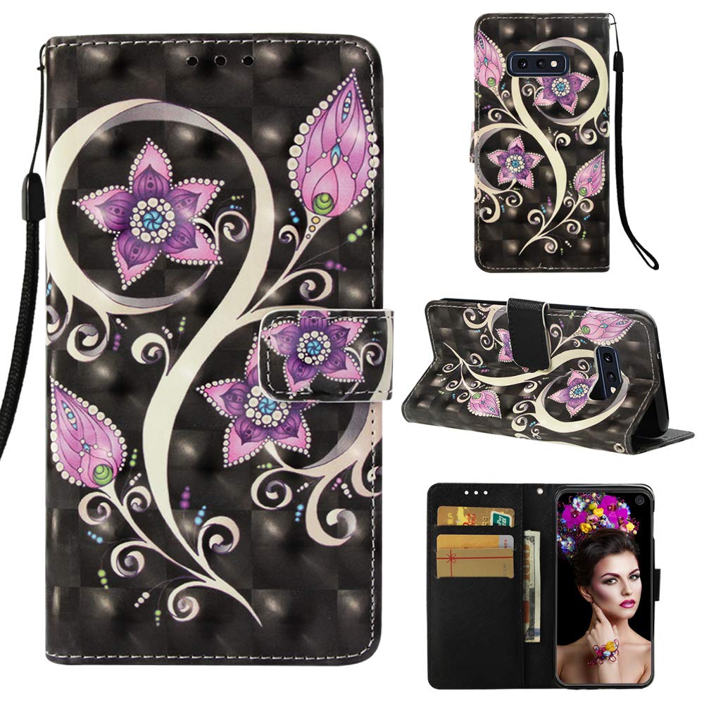 Amocase Wallet Leather Case with 2 in 1 Stylus for Samsung Galaxy S10E,Premium 3D Printed Magnetic P