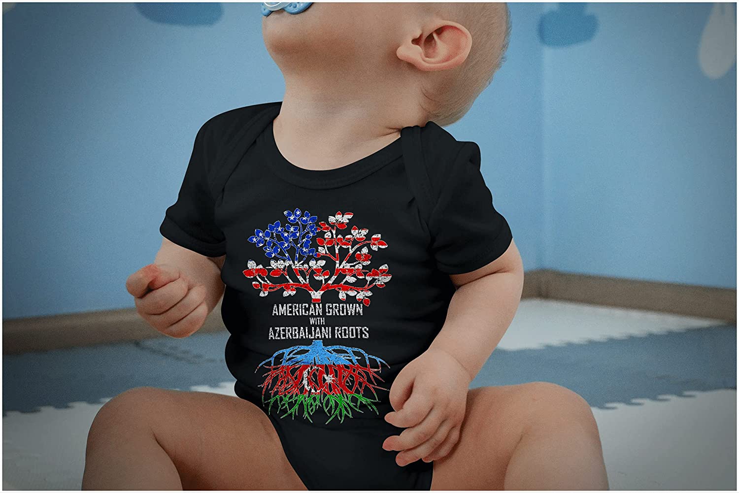 HARD EDGE DESIGN Baby's American Grown with Azerbaijani Roots Bodysuit