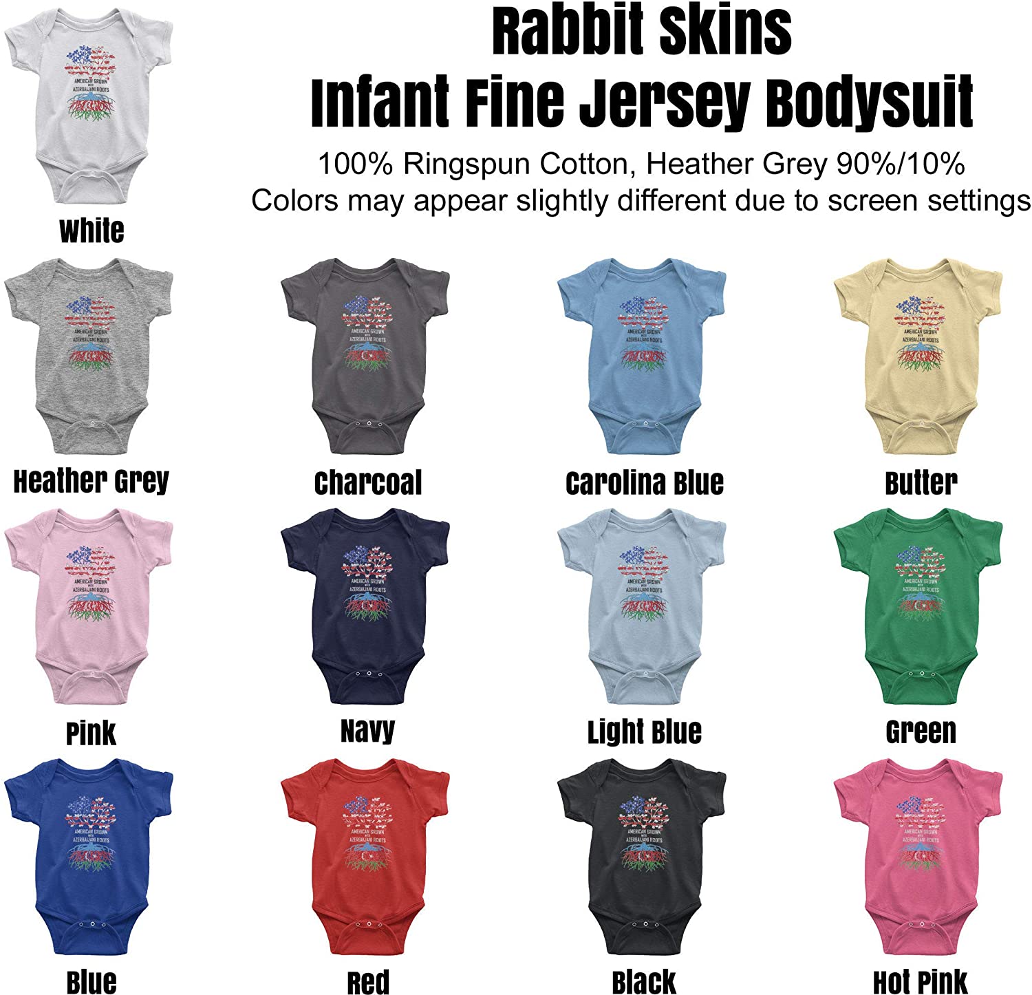 HARD EDGE DESIGN Baby's American Grown with Azerbaijani Roots Bodysuit