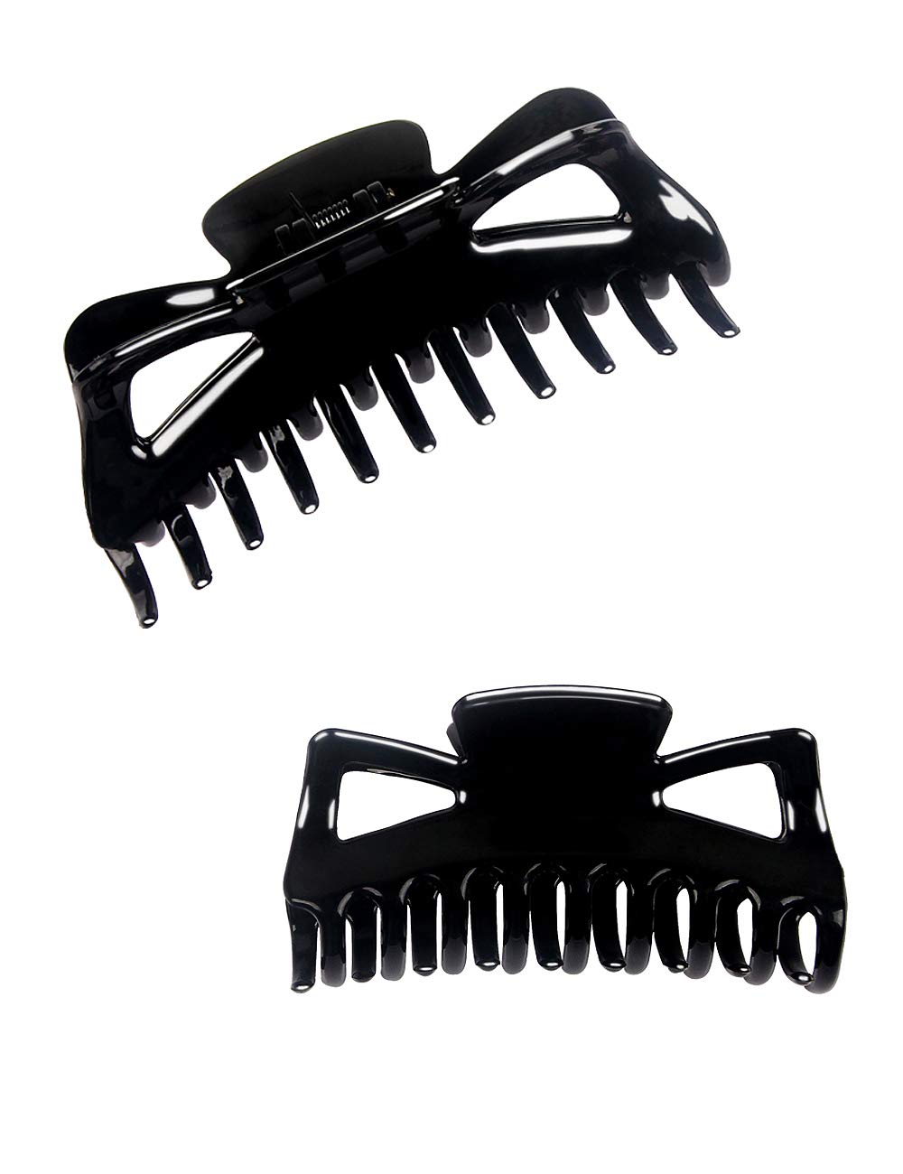 ACCGLORY Large Black Hair Claw Clips for Women with Thick Hair Tight Grip Fine Hair Clips (Butterfly