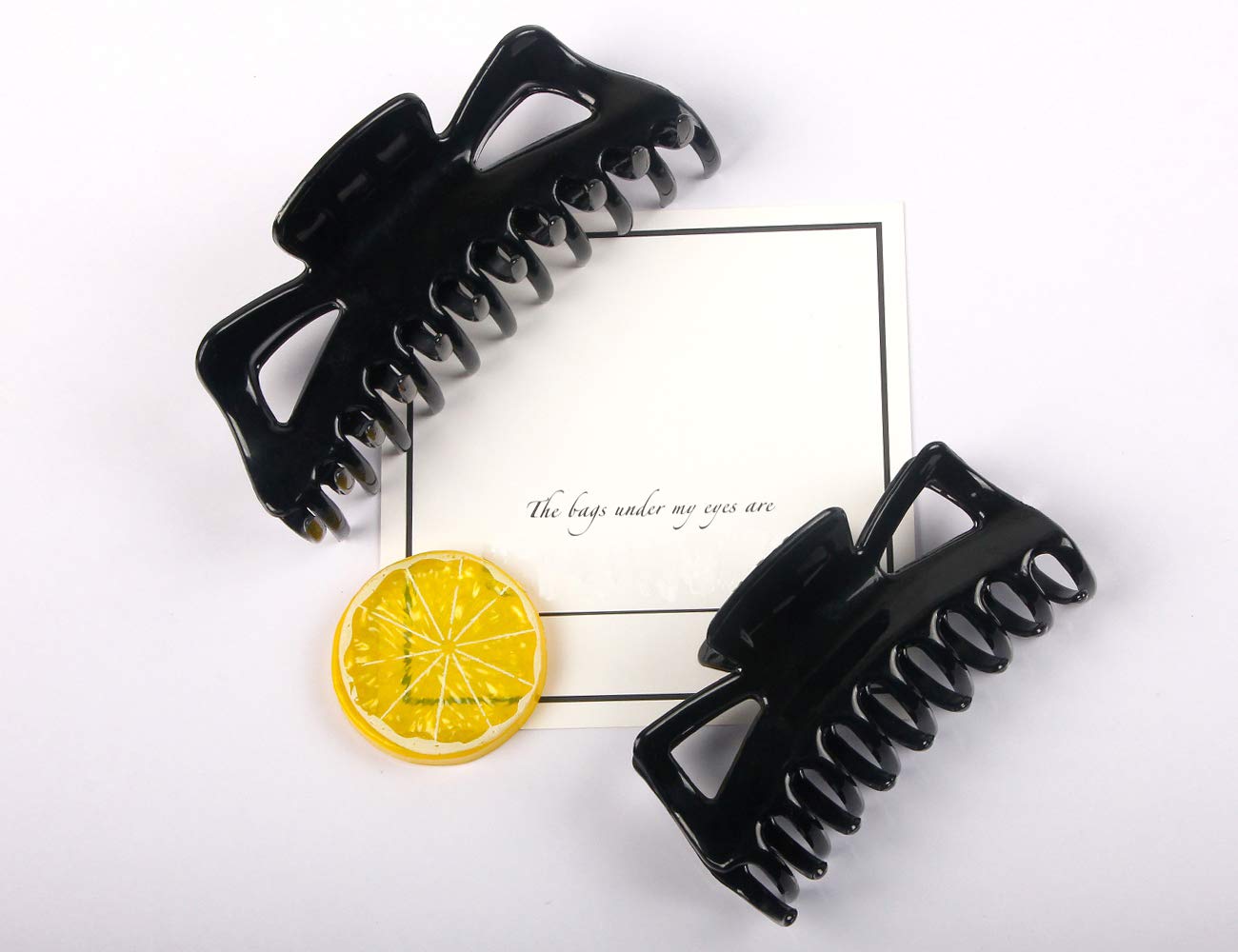 ACCGLORY Large Black Hair Claw Clips for Women with Thick Hair Tight Grip Fine Hair Clips (Butterfly