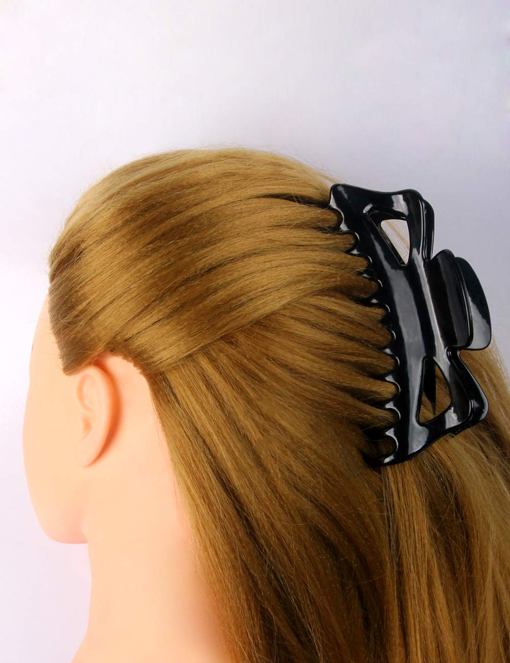 ACCGLORY Large Black Hair Claw Clips for Women with Thick Hair Tight Grip Fine Hair Clips (Butterfly