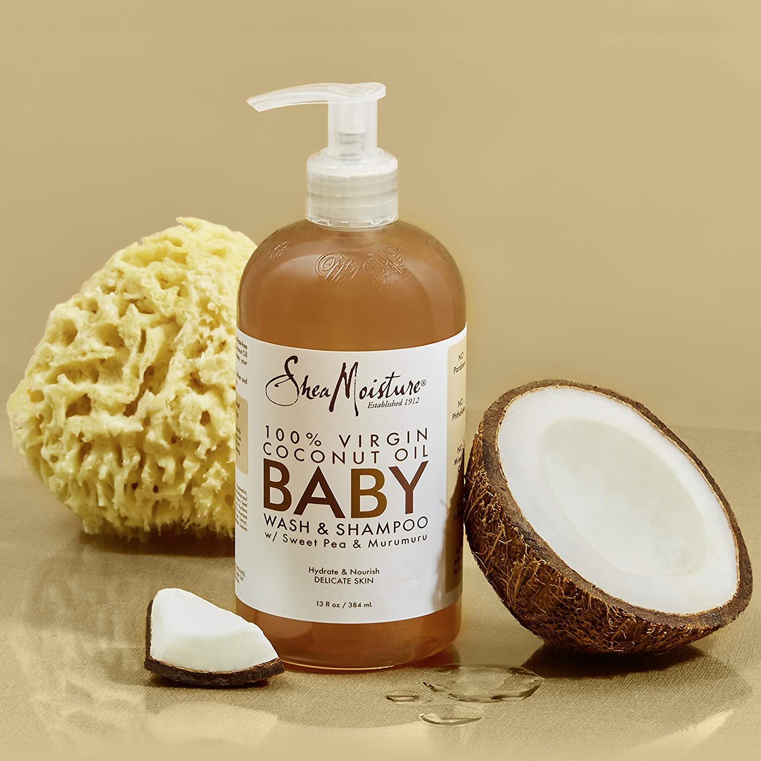 SheaMoisture Baby Wash and Shampoo for Baby 100% Virgin Coconut Oil, 13 Fl Oz