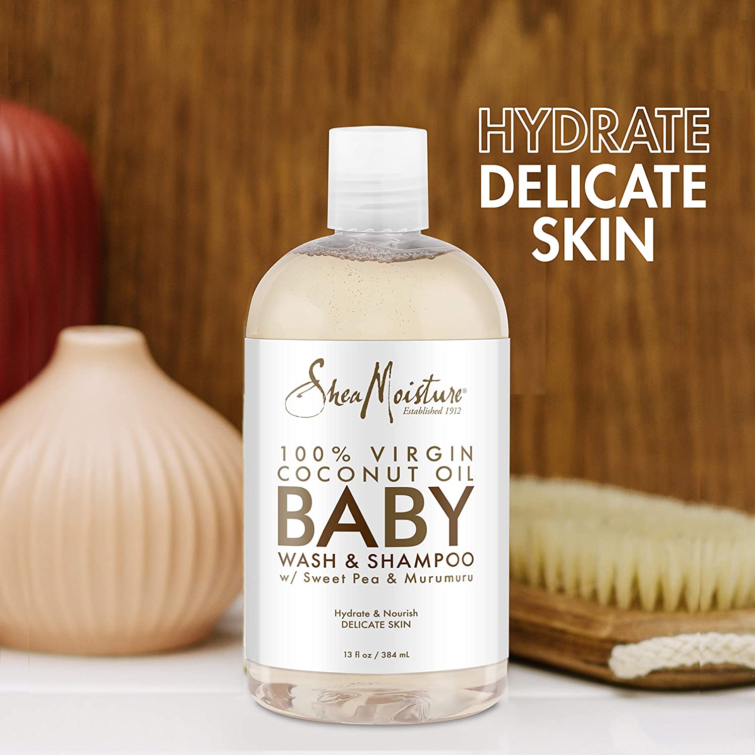 SheaMoisture Baby Wash and Shampoo for Baby 100% Virgin Coconut Oil, 13 Fl Oz