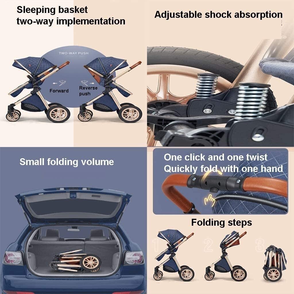 LOXZJYG Jogging Stroller | One-Hand Quick Fold - Gear Rambler Jogging Stroller | Smooth Ride Suspens