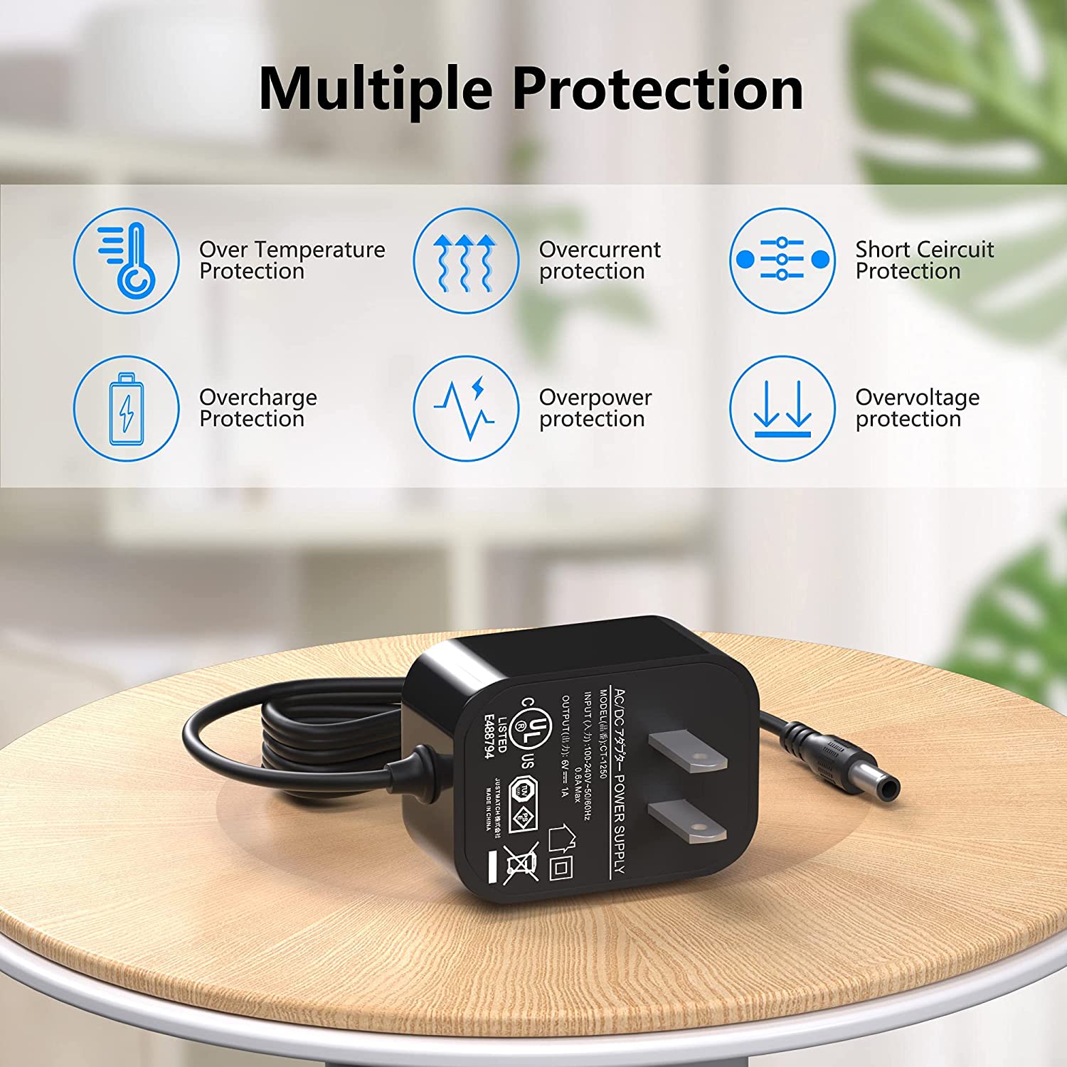 VHBW for Fisher Price Swing Adapter Cord 6V Power Cord for Fisher Price Ingenuity Cradle Swing, Rain