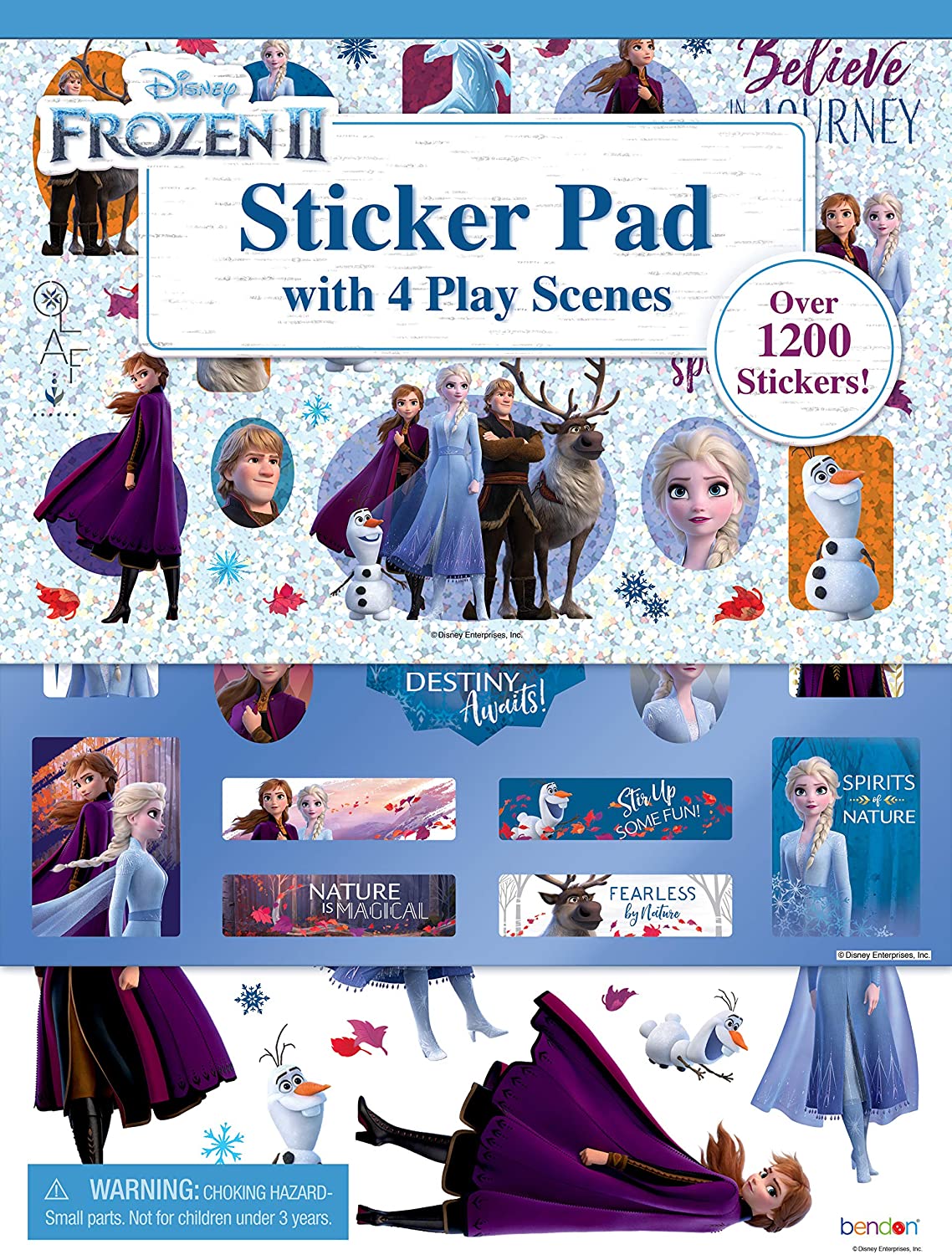 Disney Frozen 2 Sticker Pad with Play Scenes Including 1200 Stickers 46035 Bendon