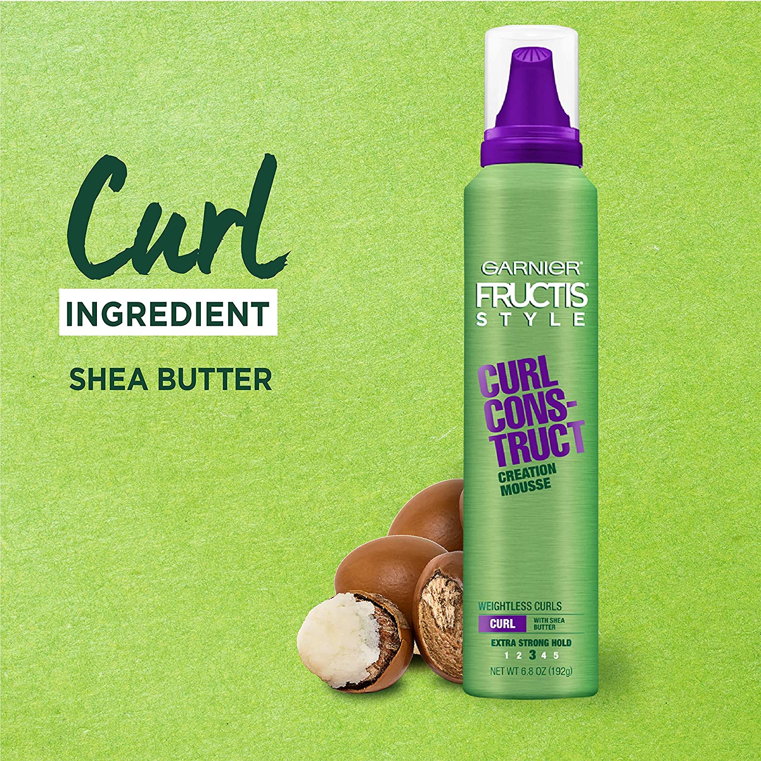 Garnier Fructis Style Curl Construct Creation Mousse, Curly, 6.8 oz. (Packaging May Vary)