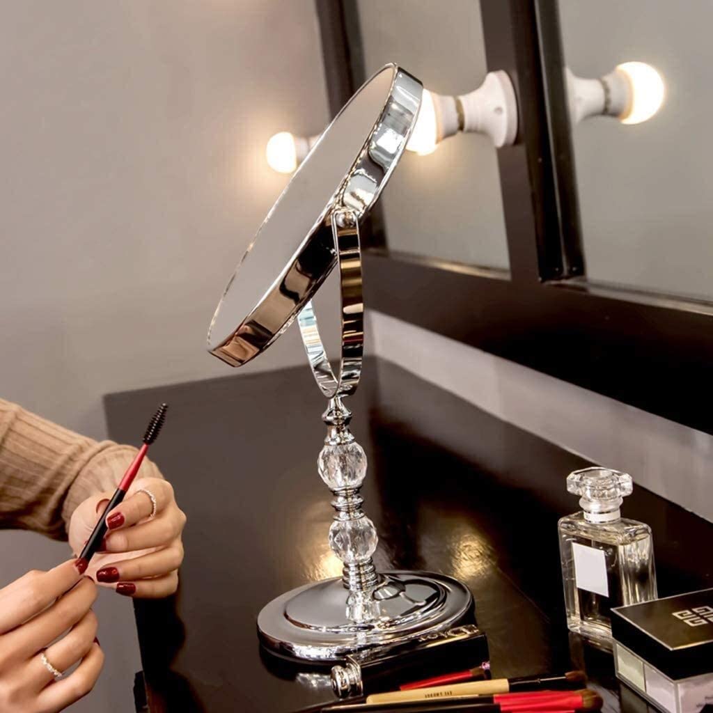AMDHZ Desktop Vanity Mirror,Princess Mirror,Double-Sided,Portable,European Table Mirror,Bedroom Make