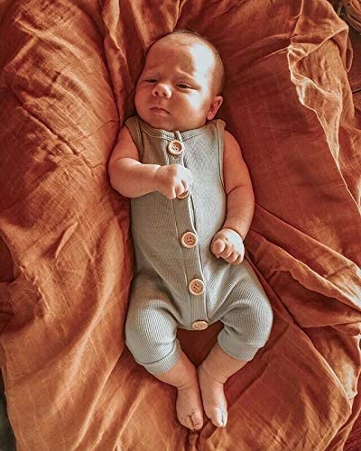 Baby Girl Boy Romper Bodysuit Solid Plain One Piece Jumpsuits Sleeveless One Piece Baby Clothes Outf