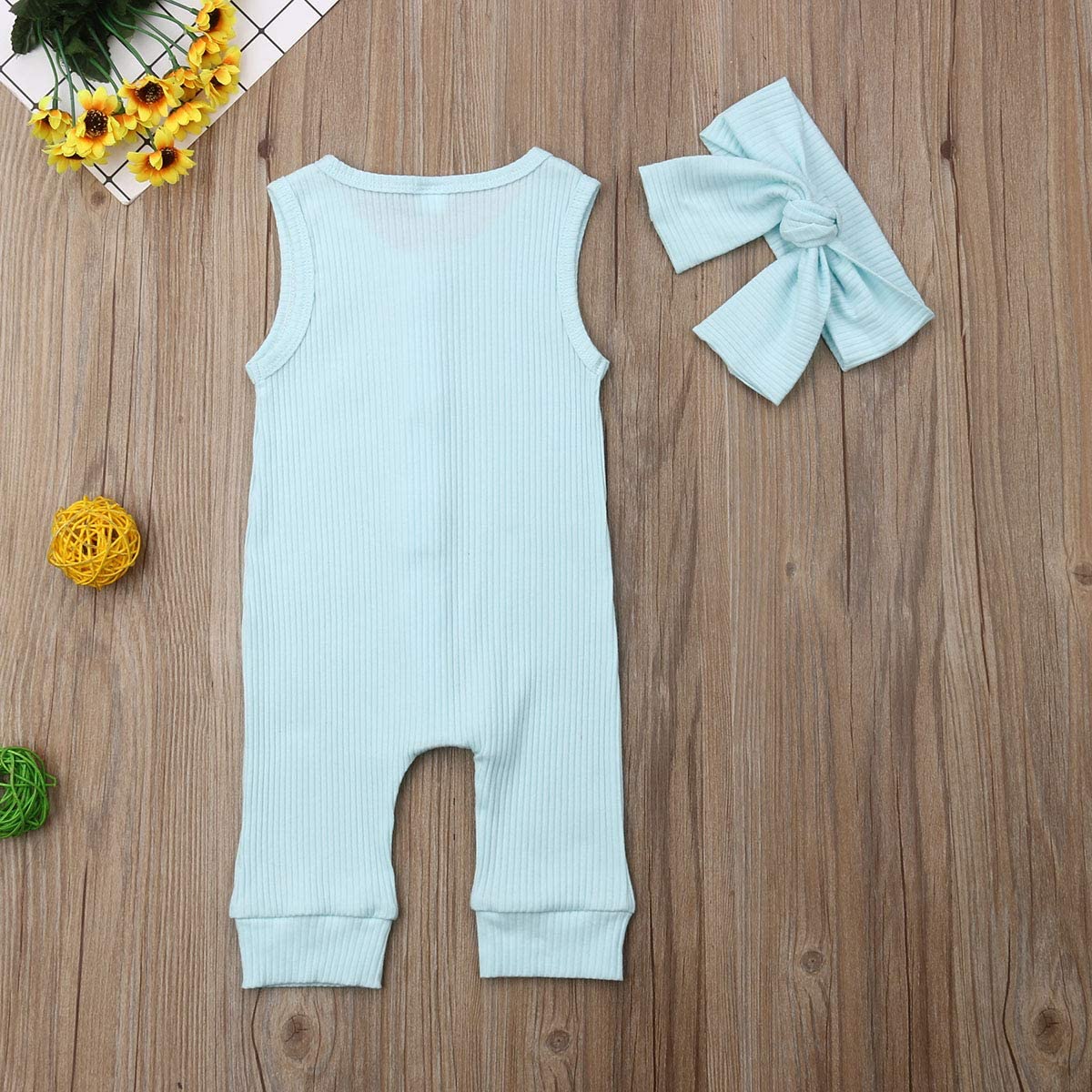 Baby Girl Boy Romper Bodysuit Solid Plain One Piece Jumpsuits Sleeveless One Piece Baby Clothes Outf