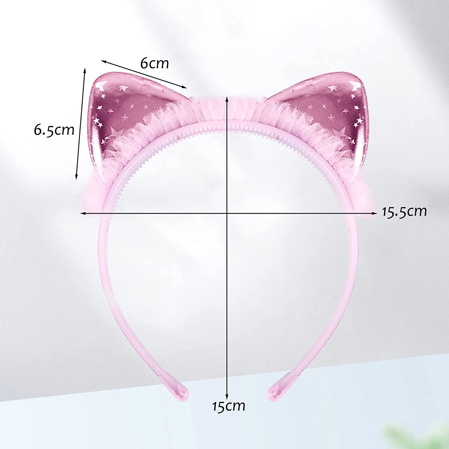 ZIRICHER Stars Cat Ears Headband, 4PCS Cat Headband For Girls Lace Cute Toddler Cat Ears For Christm