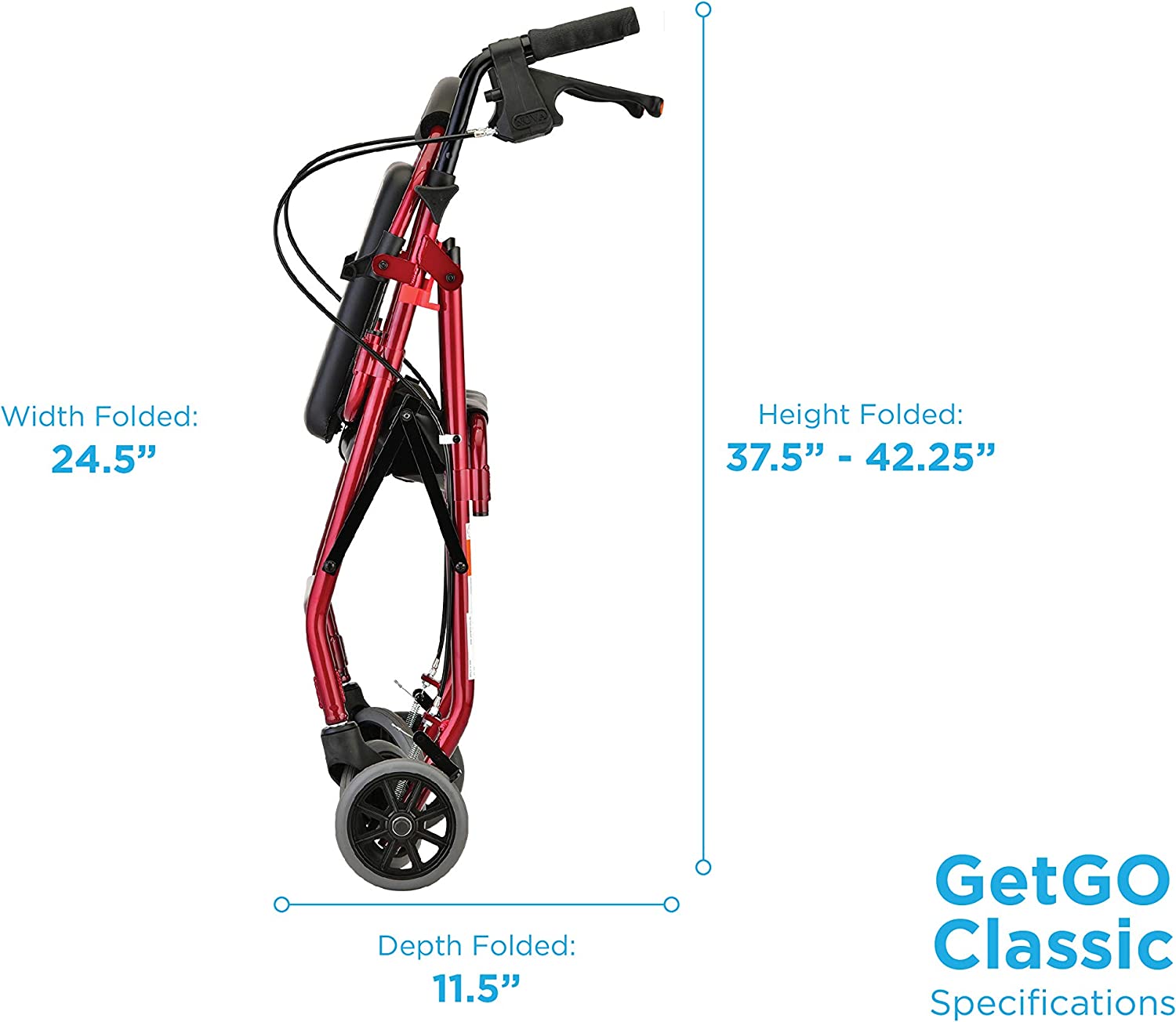 NOVA Medical Products GetGo Classic Rollator Walker, Rolling Walker for