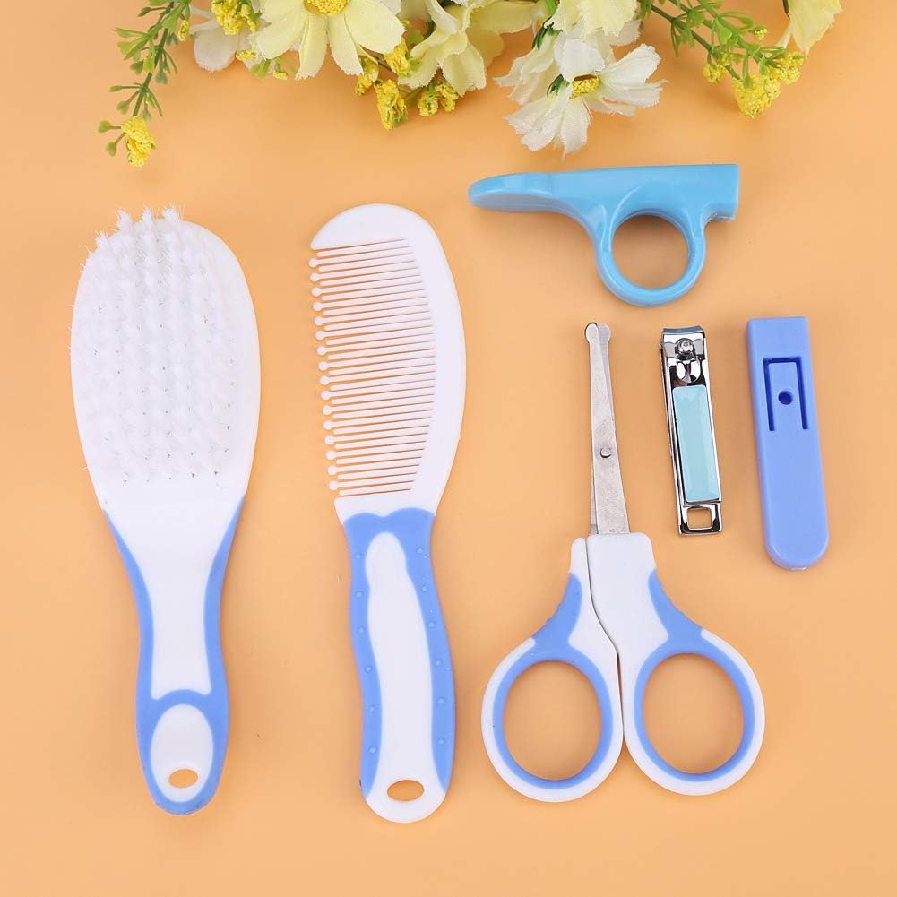 Baby Hair Brush,YOUTHINK 6Pcs Baby Grooming Kit Baby Care Nursery Kit Portable Baby Health Care Ki