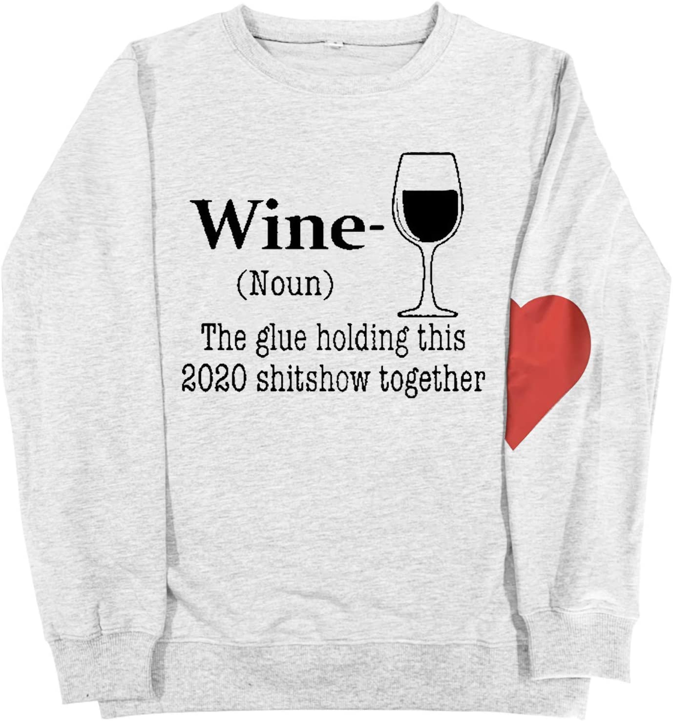 Dosoop Sweatshirts I Love Dr Fauci Tops for Women Pullvoer Long Sleeve Casual Crew Neck Pullover Blo