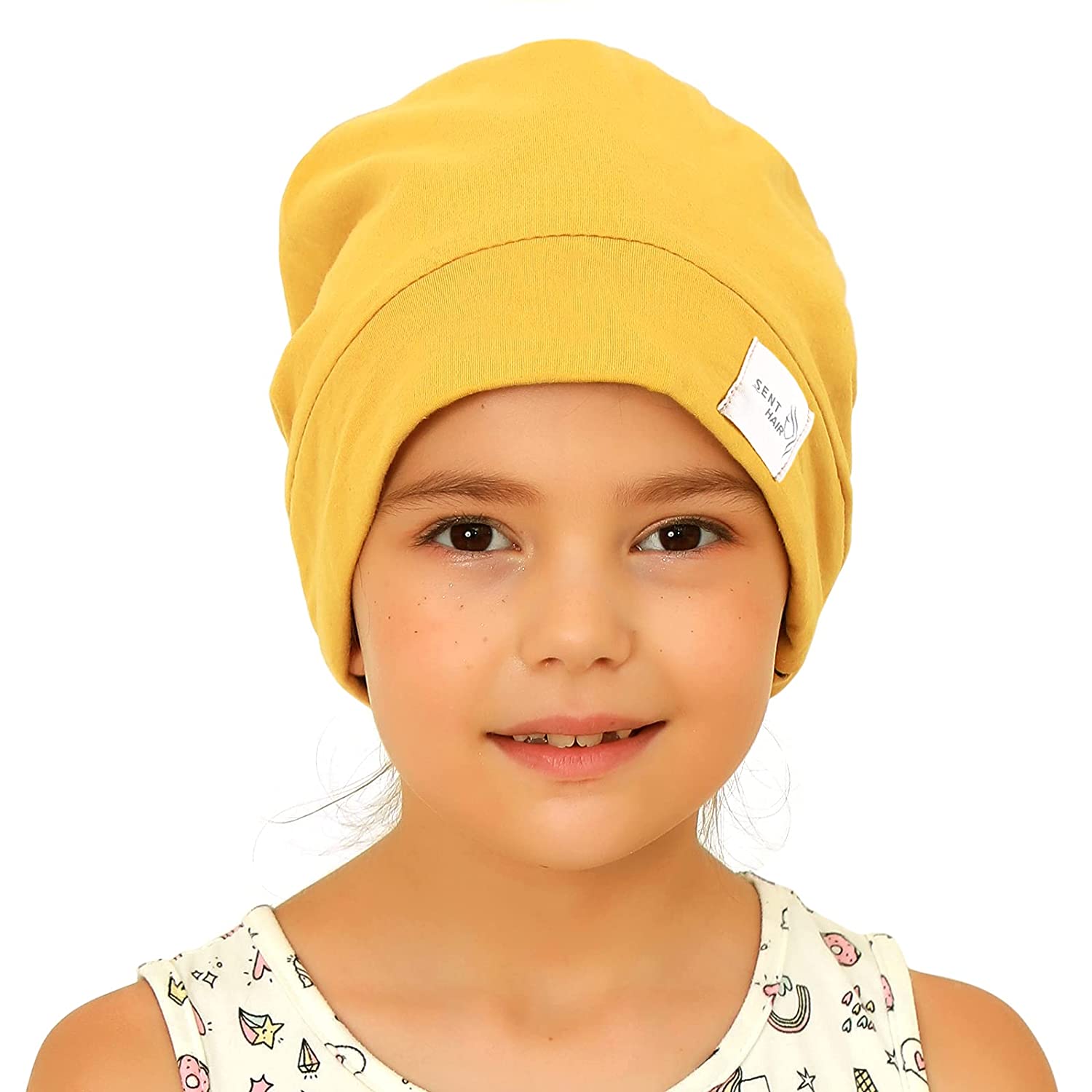 Sent Hair Kids Satin Lined Bonnet Silk Slouchy Beanie for Natural Hair Adjustable Sleep Bonnet Slap