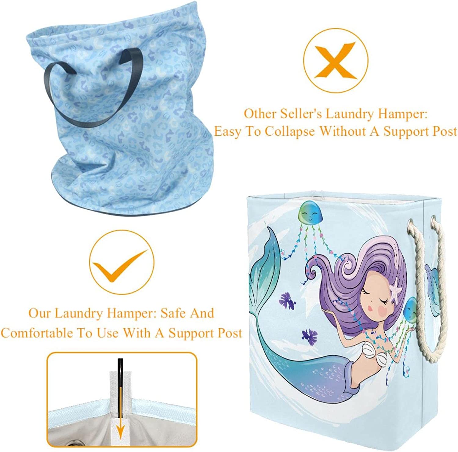 Storage Basket Mermaid Jellyfish Storage Basket Color Printing Storage Box Collapsible Basket With H