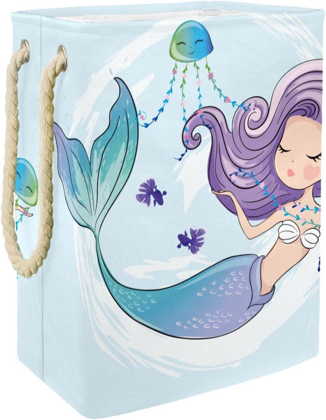 Storage Basket Mermaid Jellyfish Storage Basket Color Printing Storage Box Collapsible Basket With H