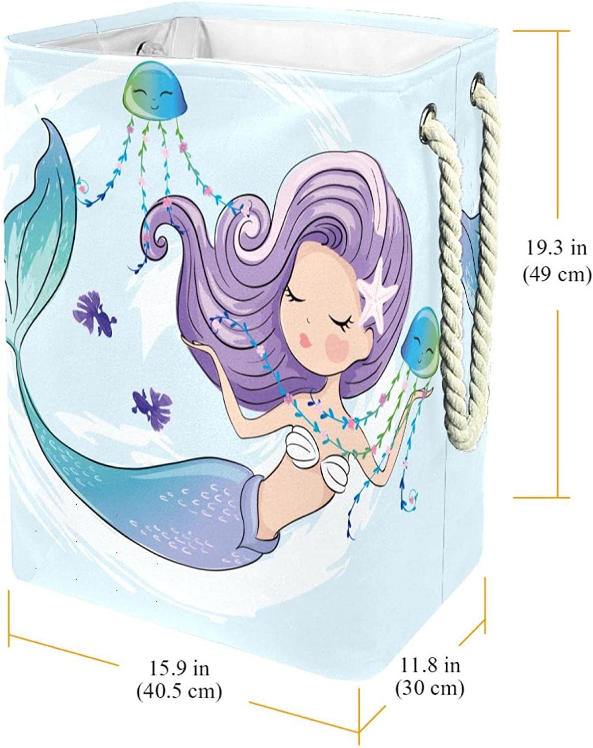 Storage Basket Mermaid Jellyfish Storage Basket Color Printing Storage Box Collapsible Basket With H