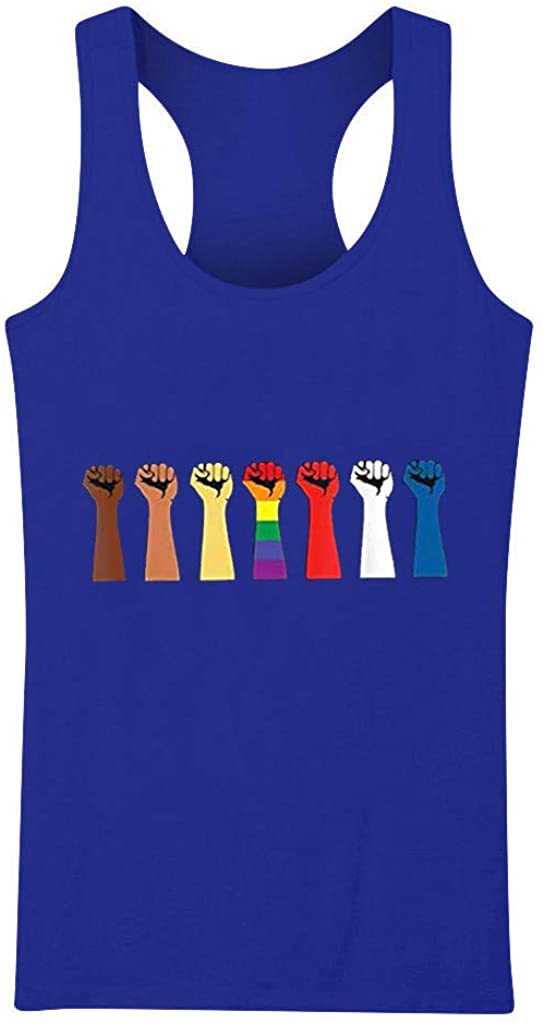 Dosoop Women Graphic Workout Tank Top Summer Casual Loose Fit Crewneck Sleeveless Scoop Neck T-Shirt