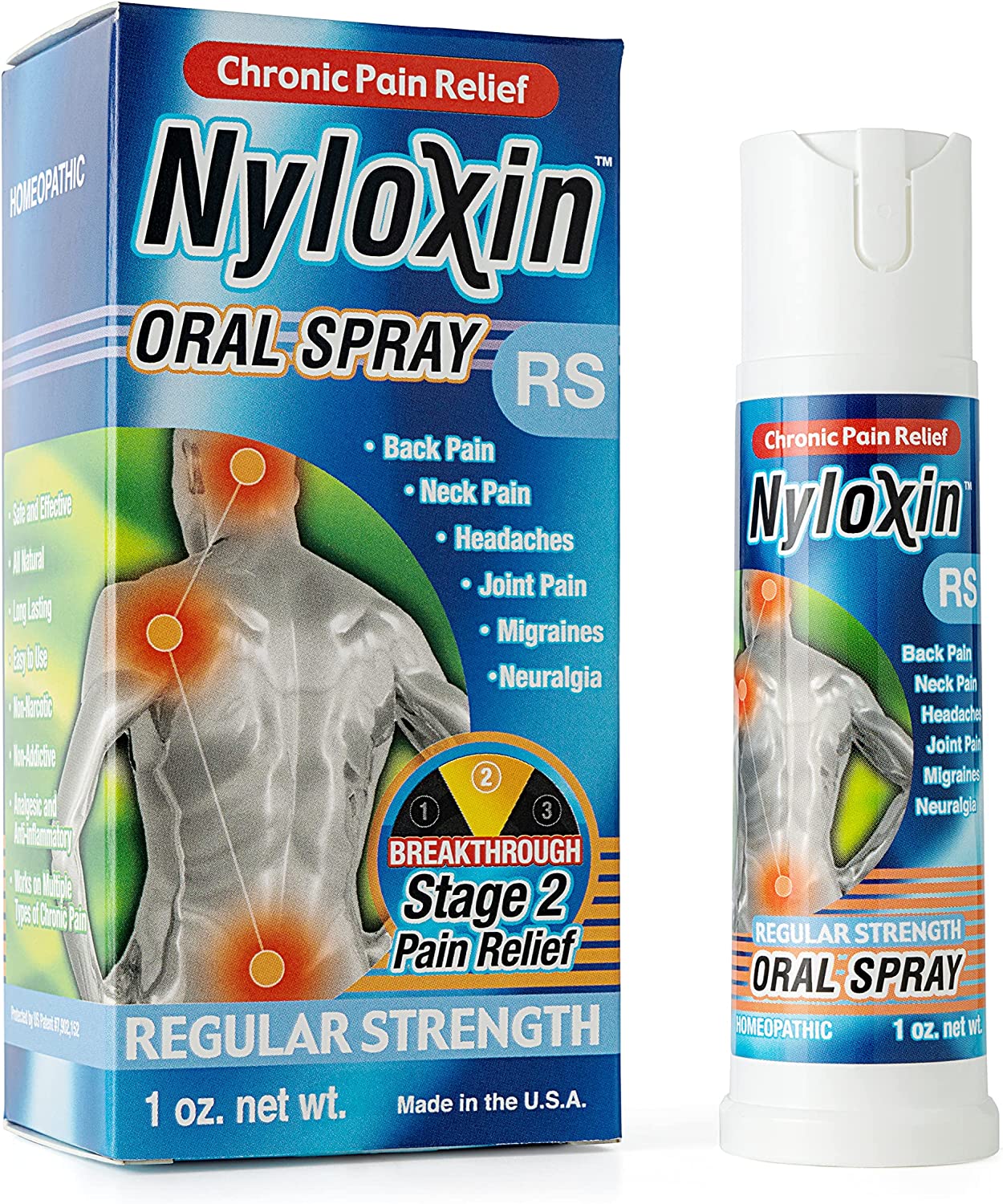 Nyloxin Pain Relief Oral Spray Pain Reliever for Relieving Arthritis, Muscle, and Joint Pain (1 Oz)