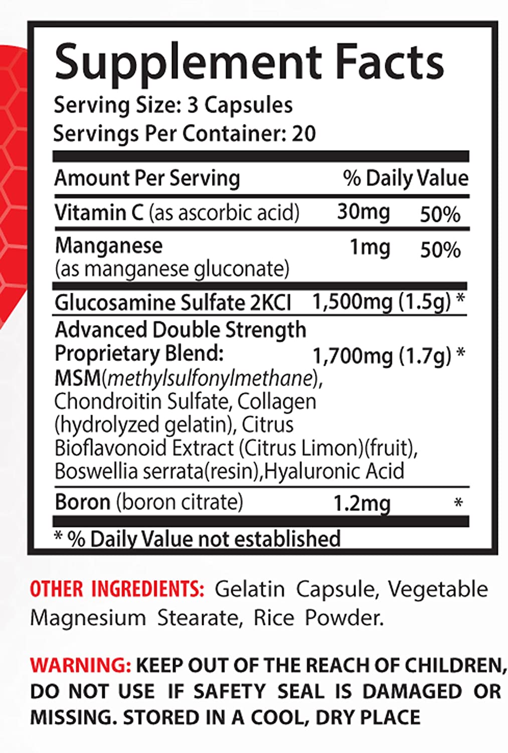 Msm Powder Bulk - GLUCOSAMINE and MSM 3230 MG - Energy Booster (3 Bottles)