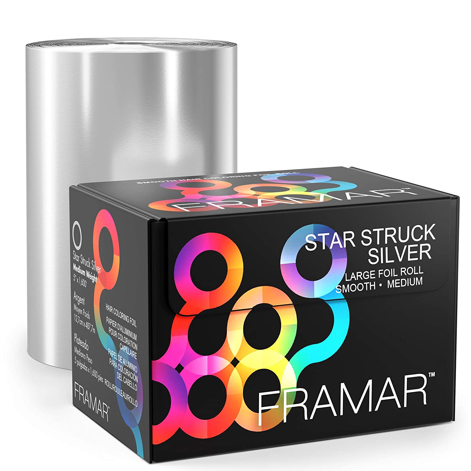 Framar Star Struck Silver Roll Aluminum Foil, Hair Foils For Highlighting, Hair Color - Medium 1600