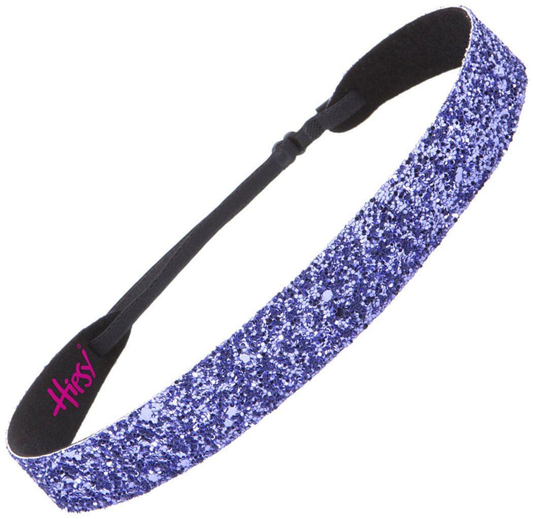 Hipsy Adjustable Non Slip Fashion Wide Bling Glitter Headbands for Women Girls & Teens 2-Pack (Black