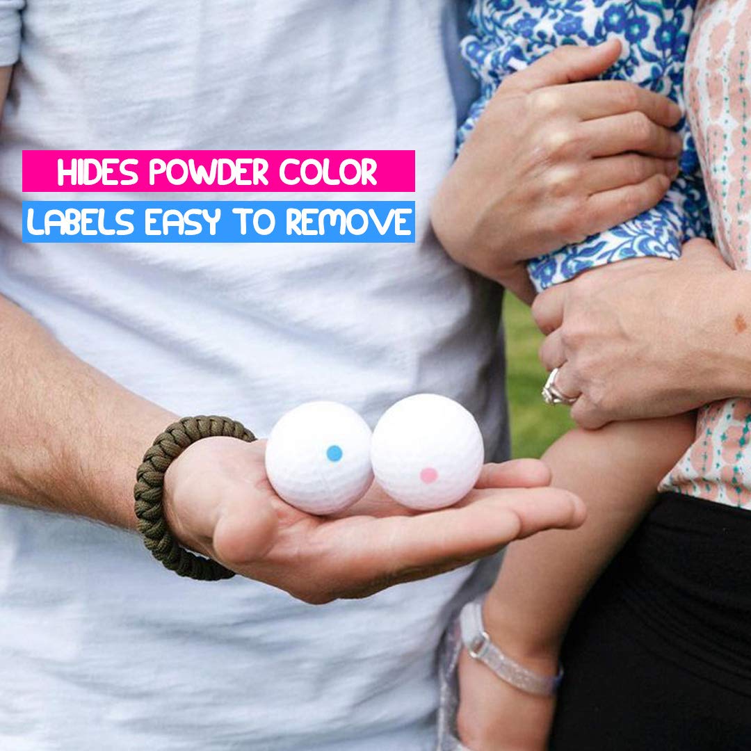 Gender Reveal Golf Balls Exploding Golf Ball Set - 2 Balls - 1 Pink & Blue Plus Golf Tees and 20 PIN