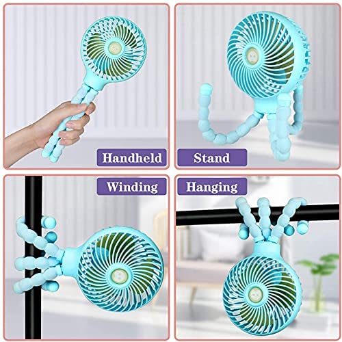 Lalalu Mini Handheld Tripod Stroller Fan 2000mAh Personal Portable Car Seat Flexible Baby Fans USB B