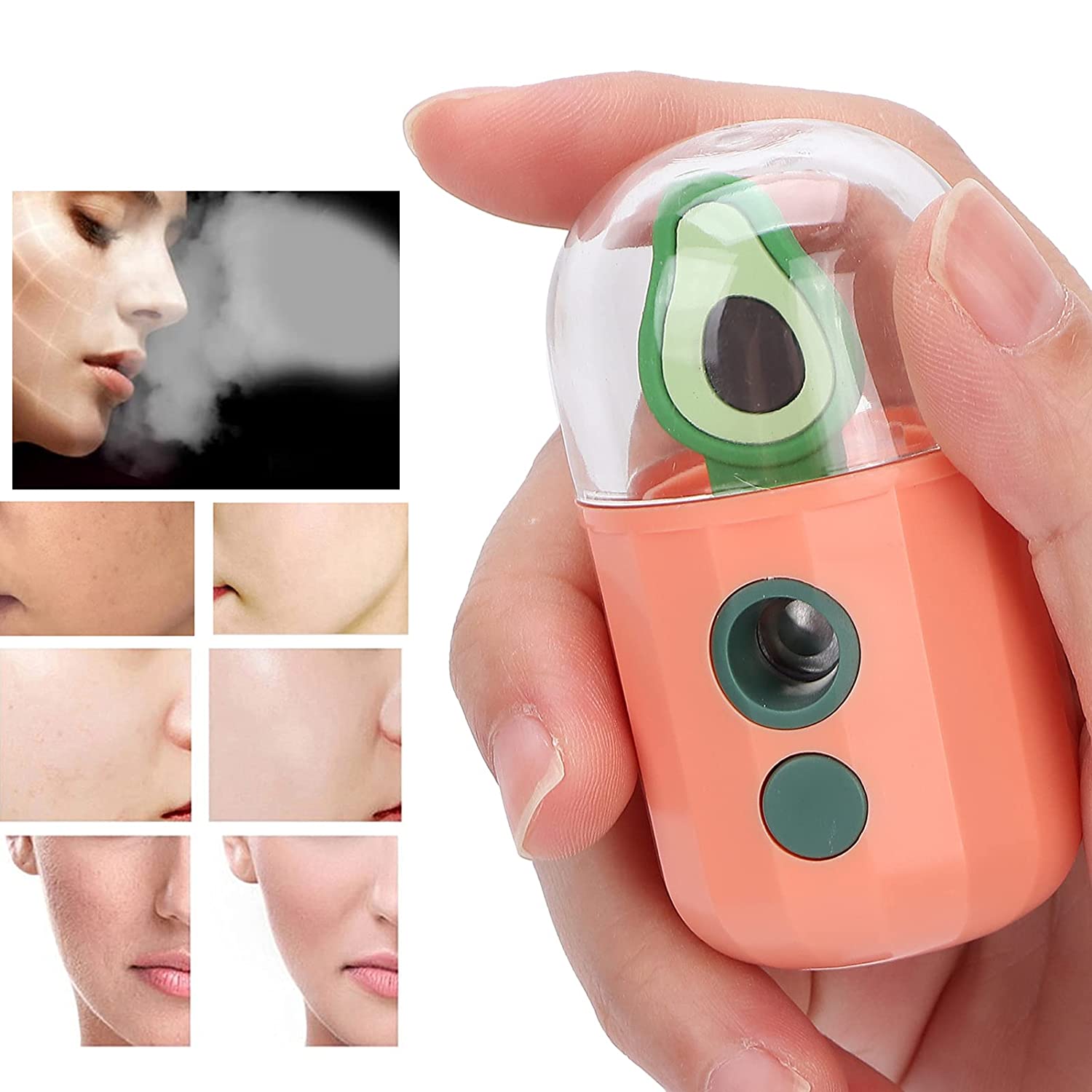 Skin Moisturizing Sprayer, Facial Mist Sprayer Portable Cute and Exquisite Transparent Water Tank wi