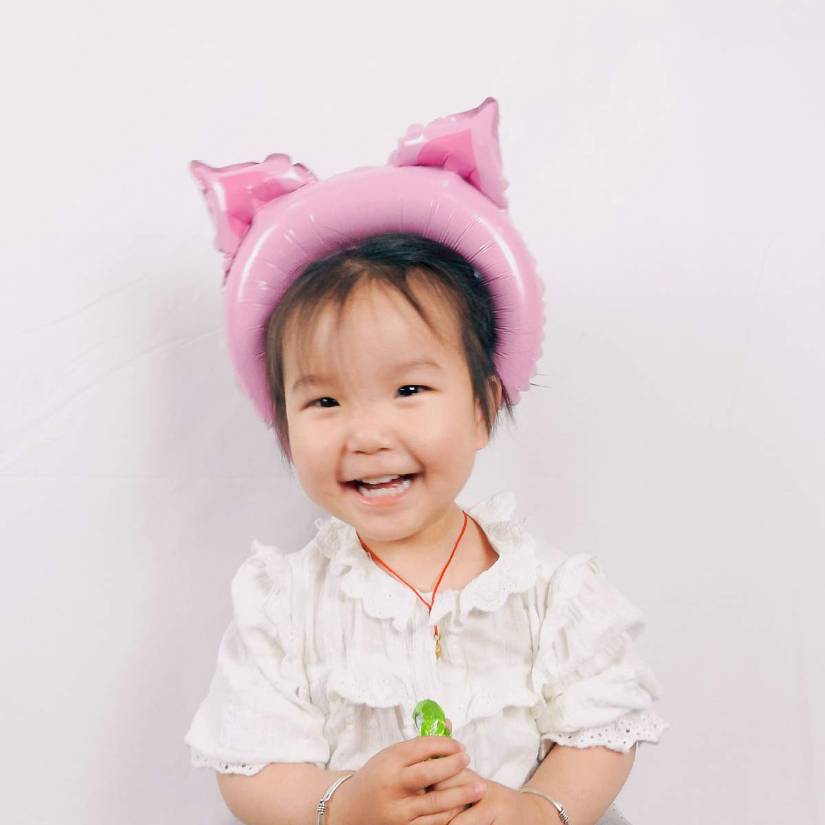 LEDMOMO 50pcs Adorable Cartoon Animals Head Hoop Shaped Balloons Foil Balloons