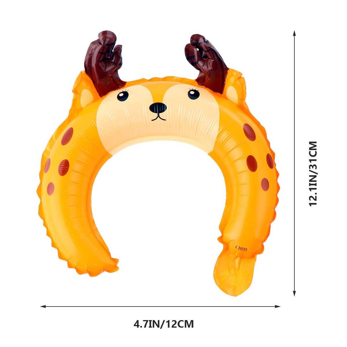 LEDMOMO 50pcs Adorable Cartoon Animals Head Hoop Shaped Balloons Foil Balloons