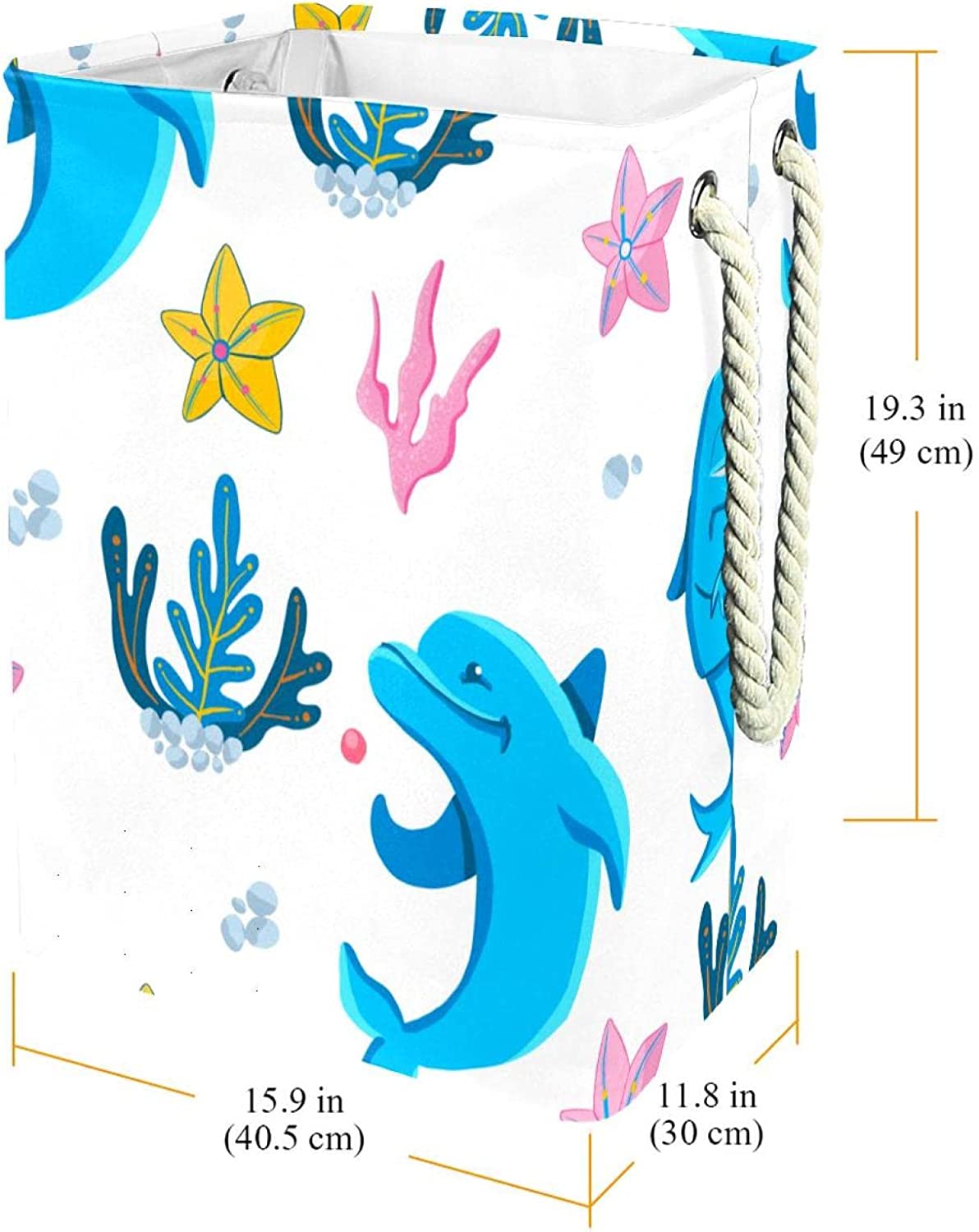 Storage Basket Rectangular Cartoon Dolphin Storage Basket Color Printing Storage Box Collapsible Bas