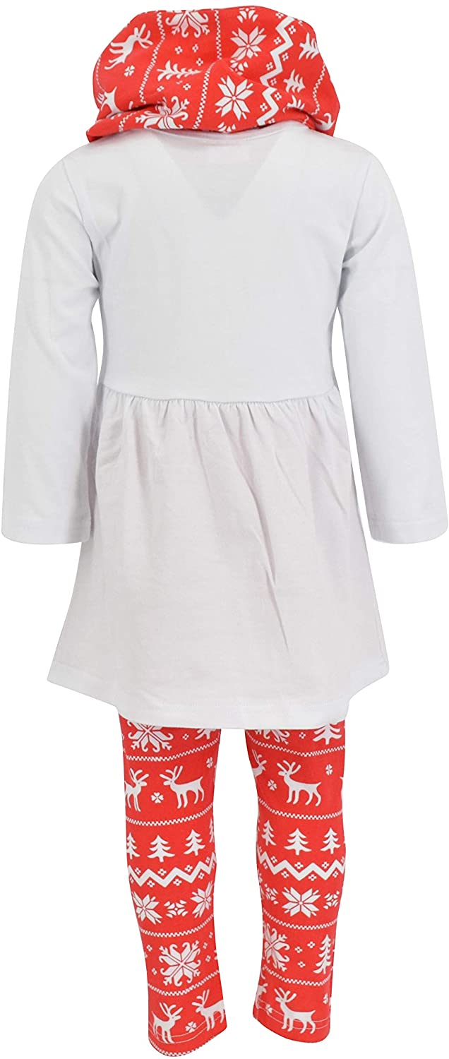Unique Baby Girls 3 Piece Christmas Reindeer Legging Set White