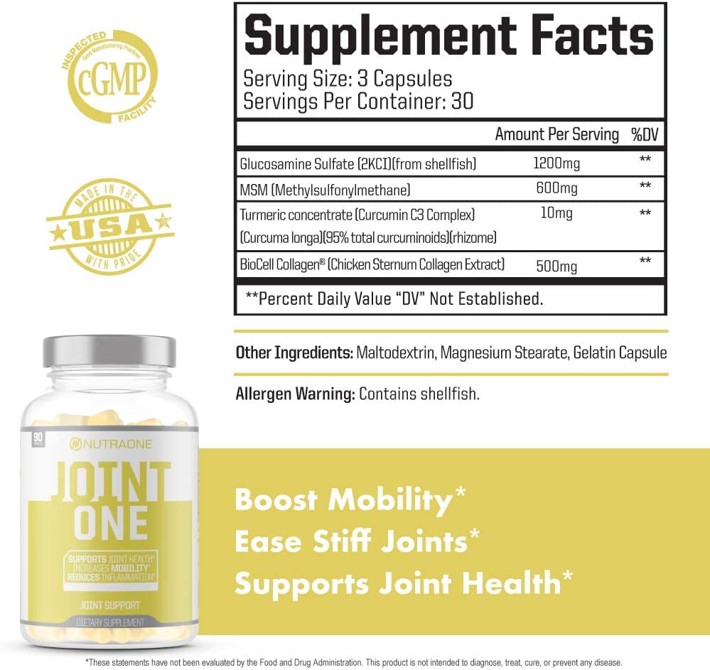 JointOne Joint Support by NutraOne - Joint Supplement for Women and Men to Help Maintain Joint Healt