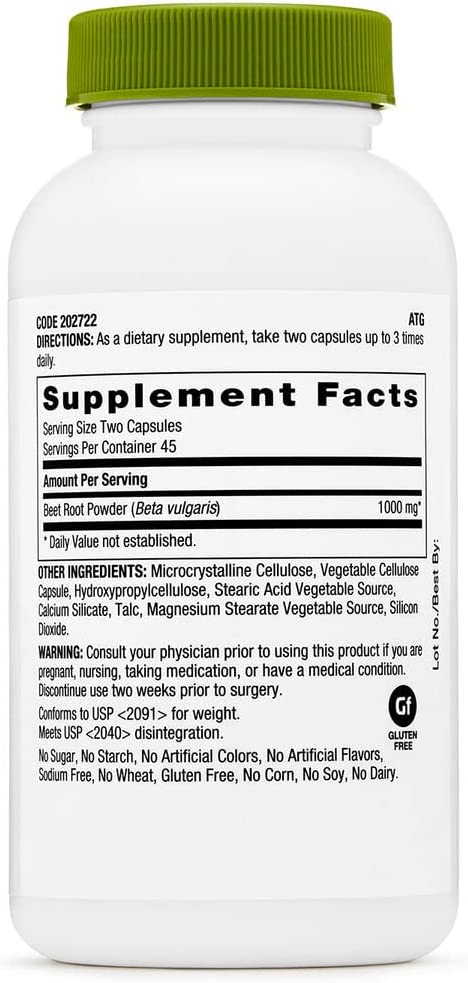 GNC SuperFoods Beet Root, 90 Capsules, Helps Lower Blood Pressure