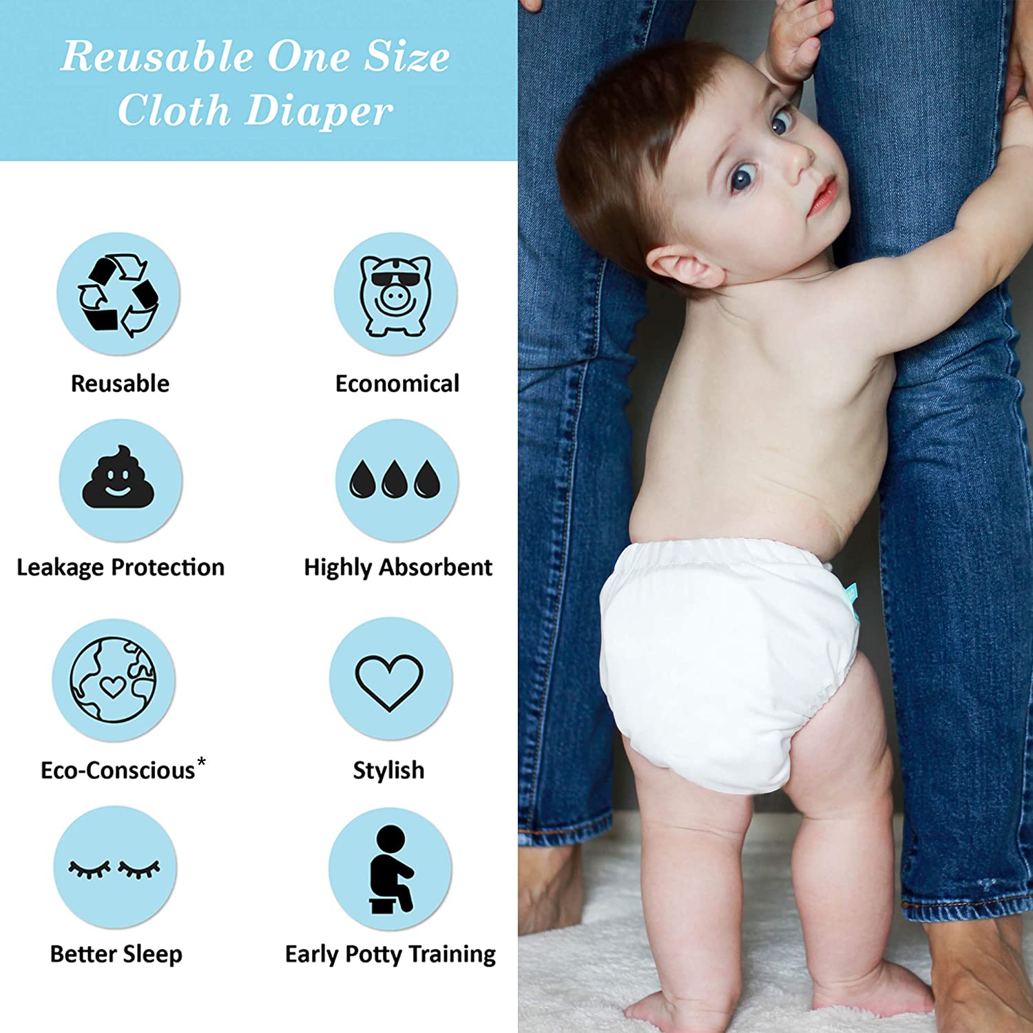 Charlie Banana Baby Fleece Reusable and Washable Cloth Diaper System, 1 Diaper and 2 Inserts, Sophie
