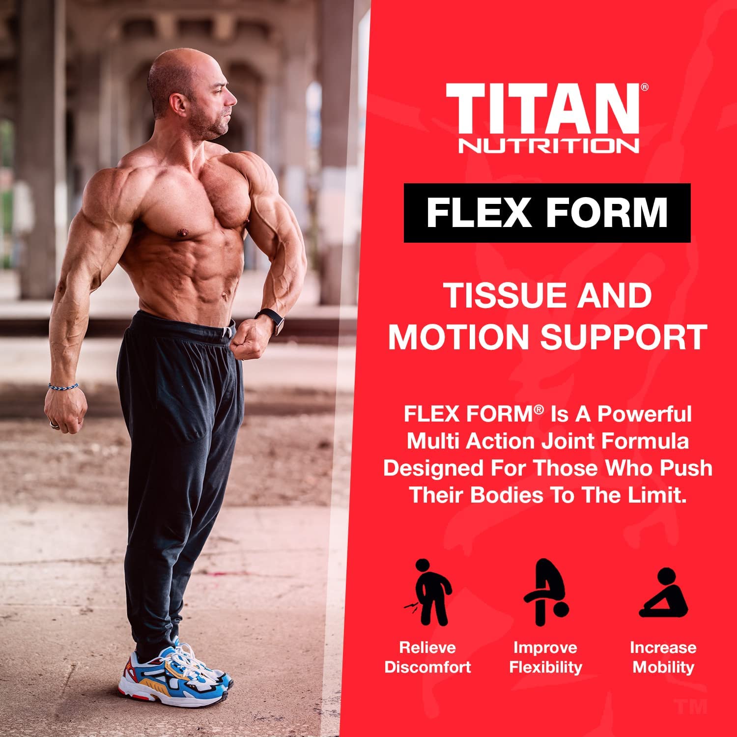 FlexForm Joint Support Supplement, 90 Capsules - Advanced Formula with Glucosamine, MSM, & Chondroit