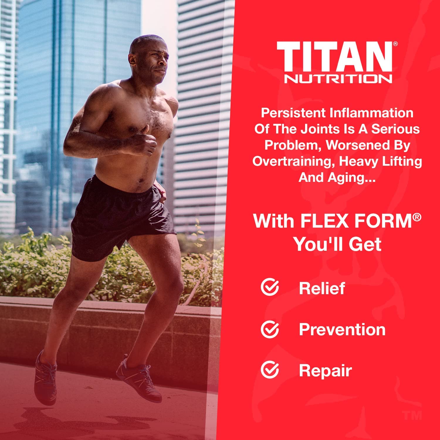 FlexForm Joint Support Supplement, 90 Capsules - Advanced Formula with Glucosamine, MSM, & Chondroit