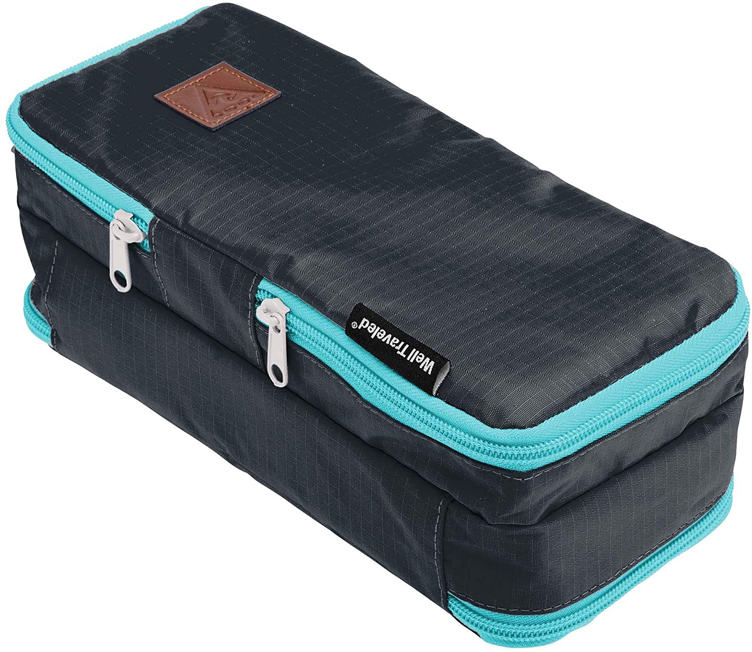 Well Traveled Toiletry Bag for Makeup, Shaving Kit, Cosmetics, Electronics Case for Men, Women, Kids