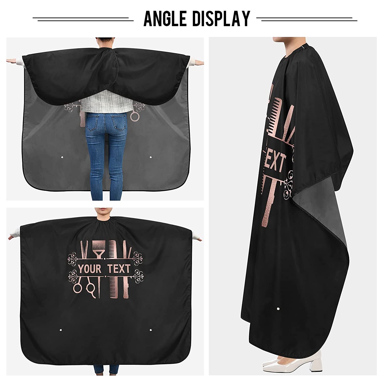Custom Professional Haircut Cape, Add Your Text Personalized Waterproof Polyester Haircut Cape, Cust