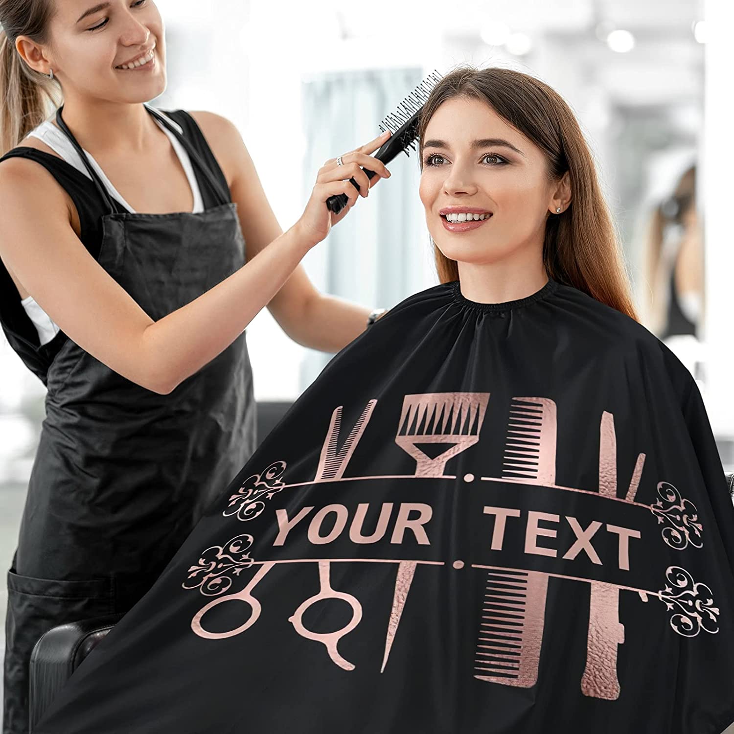 Custom Professional Haircut Cape, Add Your Text Personalized Waterproof Polyester Haircut Cape, Cust