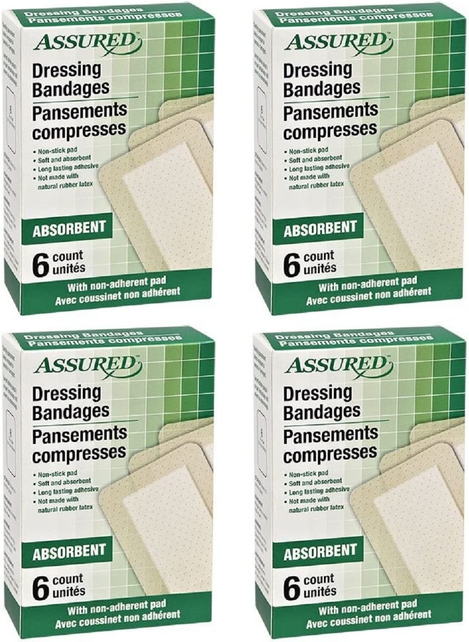 Large Individually Wrapped Sterile Adhesive Dressing Bandages, 24-ct