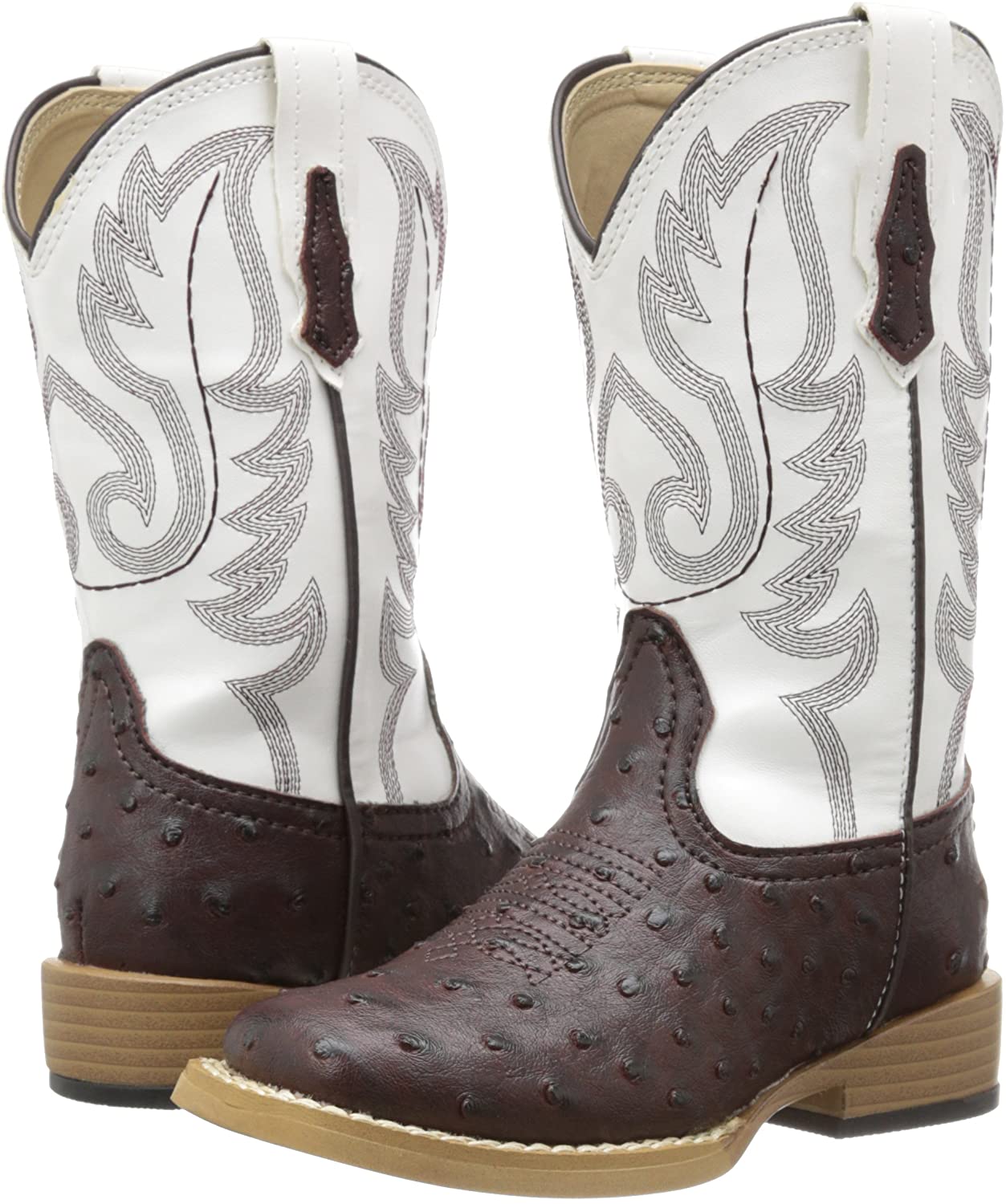 Roper Square Toe Faux Ostrich Western Boot