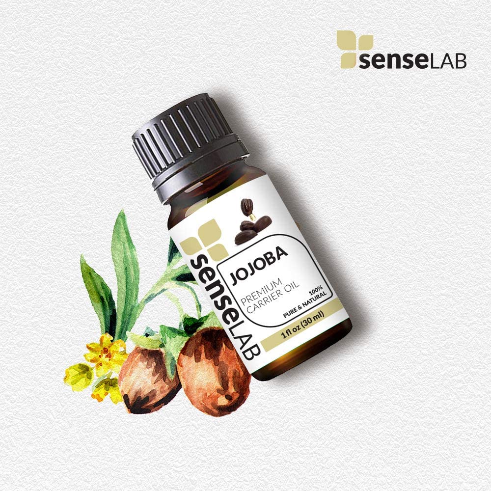 SenseLAB Jojoba Oil - 100% Pure Extract Jojoba Cold Pressed Carrier Oil Therapeutic Grade - Moisturi