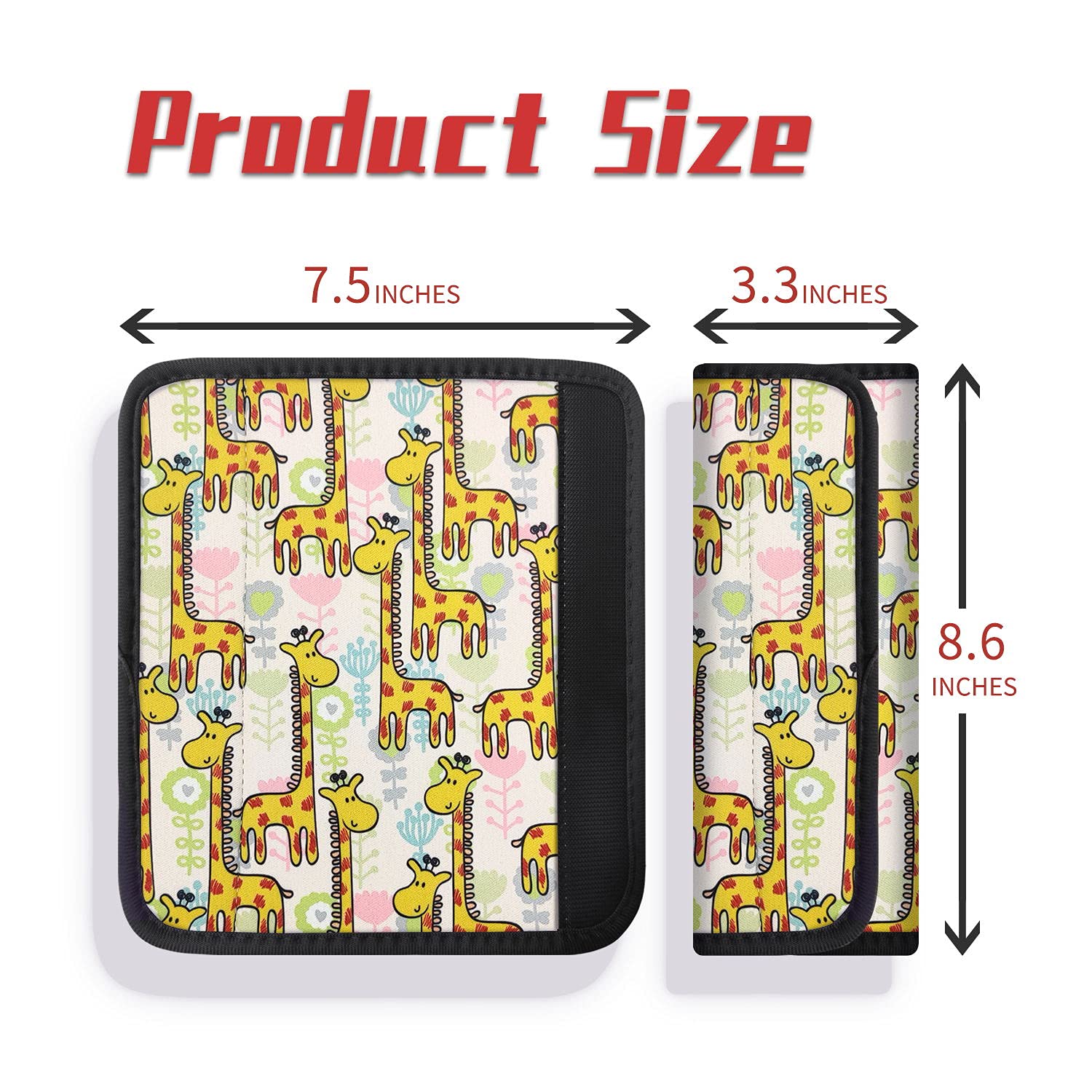 2Pack Seat Belt Cover for Kids, Cute Cartoon Pattern Car Seat Belt Pads Cover for Girls and Boys, Ki