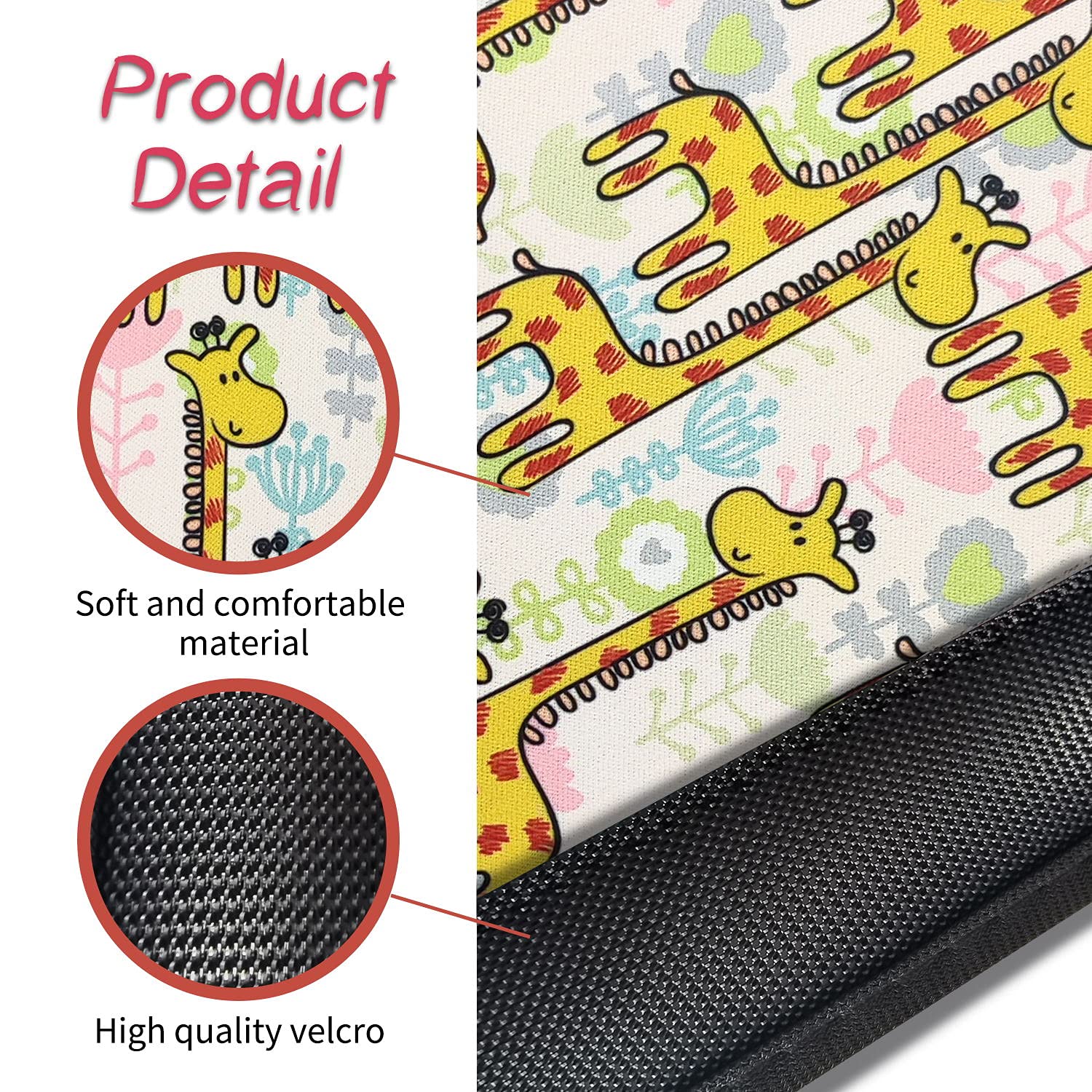 2Pack Seat Belt Cover for Kids, Cute Cartoon Pattern Car Seat Belt Pads Cover for Girls and Boys, Ki